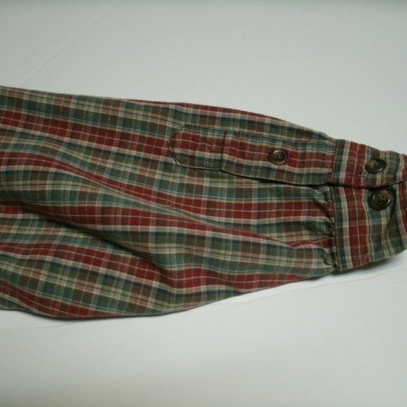 Children's Place Boys Shirt Button Down Red Tan Green Plaid Long Sleeve 5-6 - Picture 11 of 11